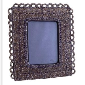 Anthropologie purple beaded & wire frame